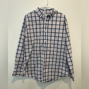 Croft & Barrow Men's Casual Plaid Shirt - Navy and White